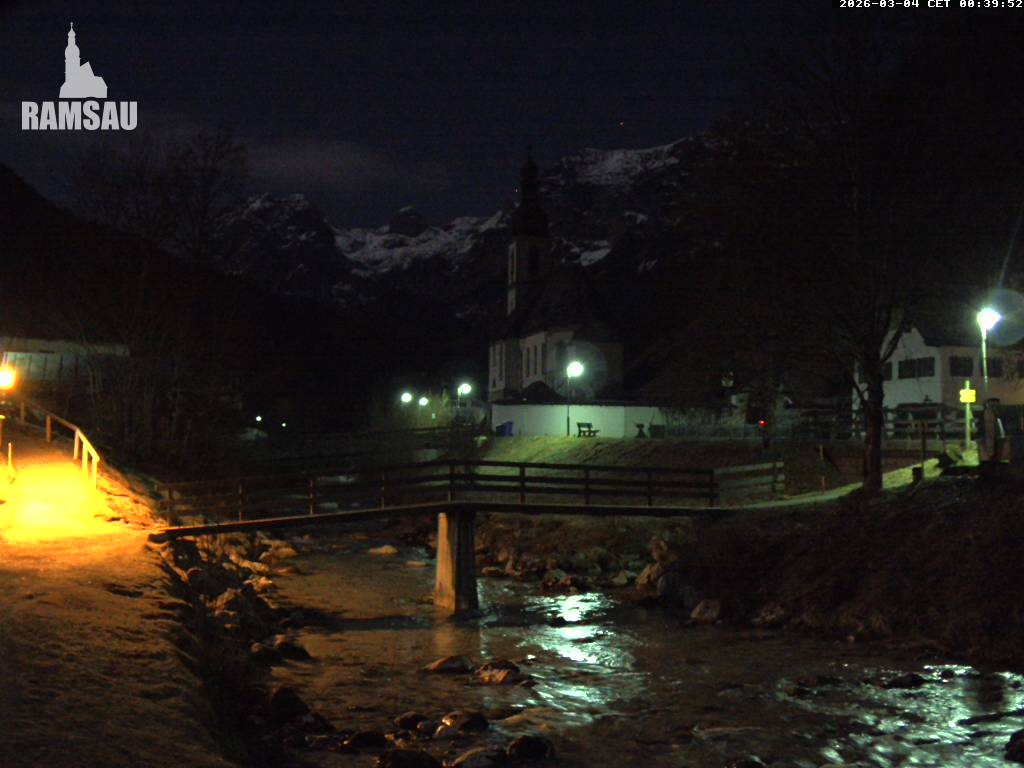 Archiv Foto Webcam Malerwinkel in Ramsau bei Berchtesgaden - Ortskirche St. Sebastian