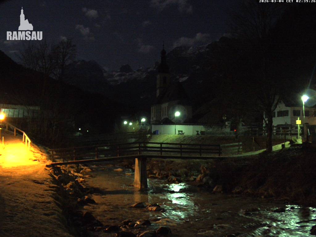 Archiv Foto Webcam Malerwinkel in Ramsau bei Berchtesgaden - Ortskirche St. Sebastian