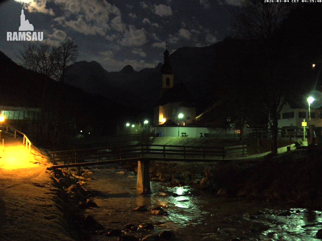 Archiv Foto Webcam Malerwinkel in Ramsau bei Berchtesgaden - Ortskirche St. Sebastian