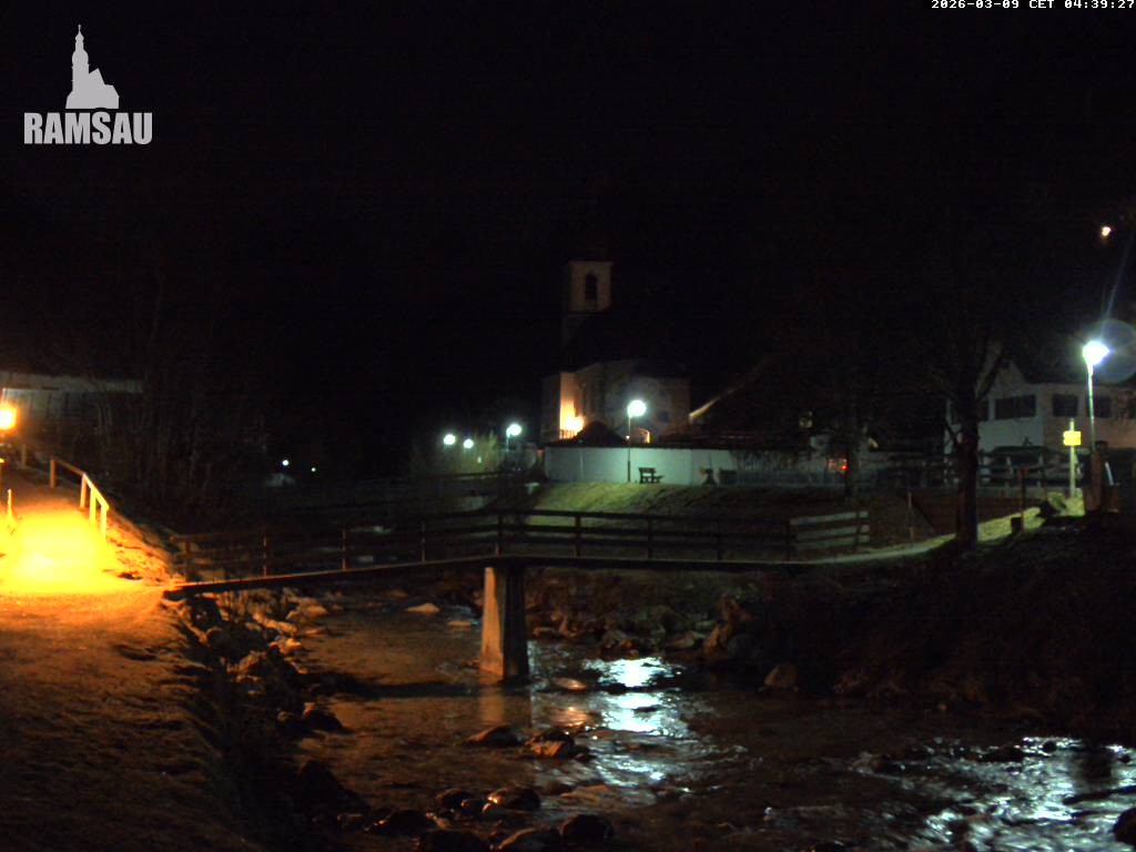 Archiv Foto Webcam Malerwinkel in Ramsau bei Berchtesgaden - Ortskirche St. Sebastian