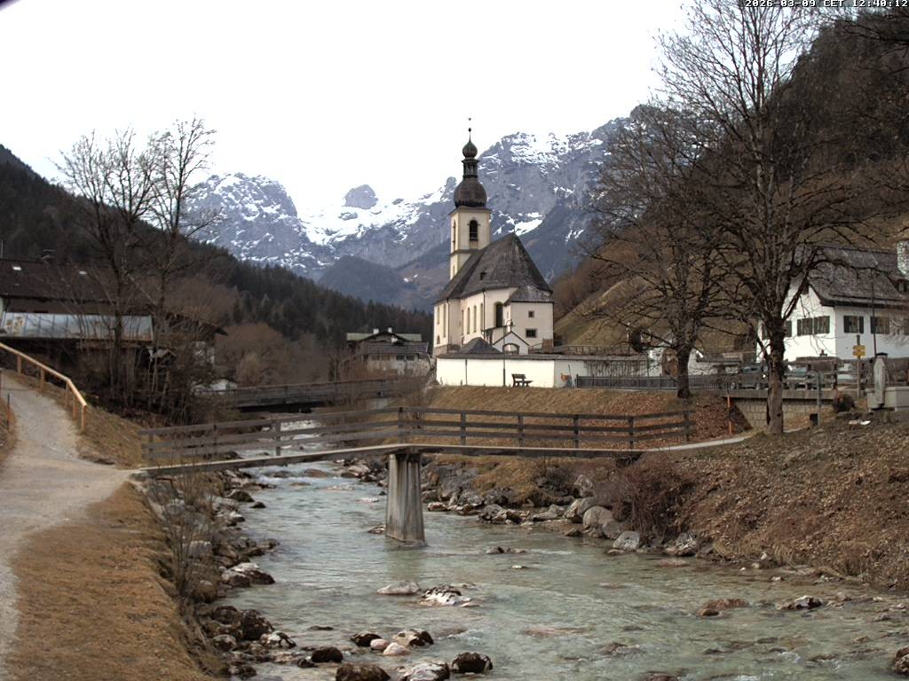 Archiv Foto Webcam Malerwinkel in Ramsau bei Berchtesgaden - Ortskirche St. Sebastian