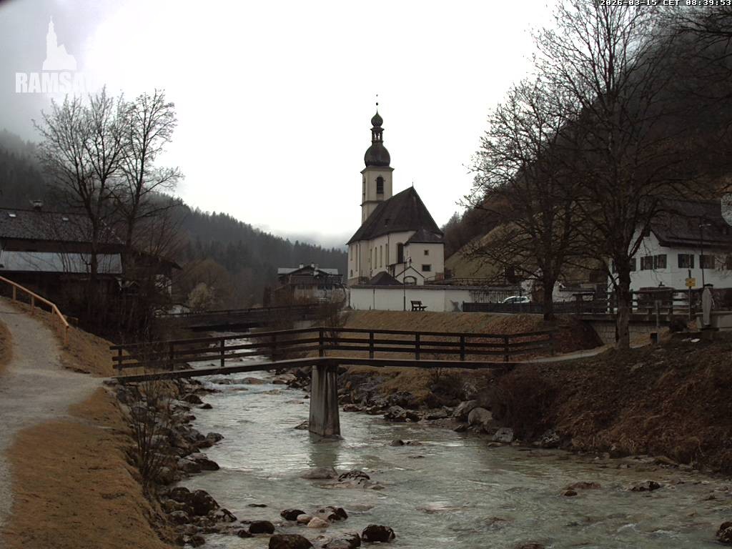 Archiv Foto Webcam Malerwinkel in Ramsau bei Berchtesgaden - Ortskirche St. Sebastian