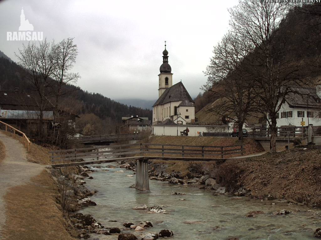 Archiv Foto Webcam Malerwinkel in Ramsau bei Berchtesgaden - Ortskirche St. Sebastian