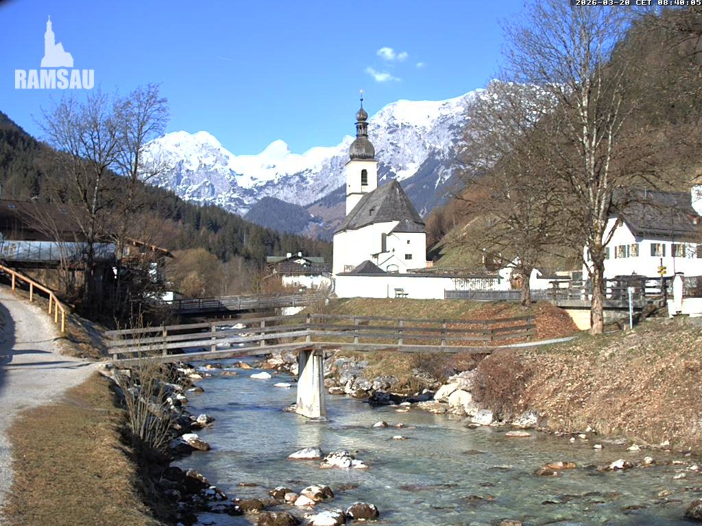 Archived image Webcam Ramsau - Berchtesgaden - St. Sebastian Church