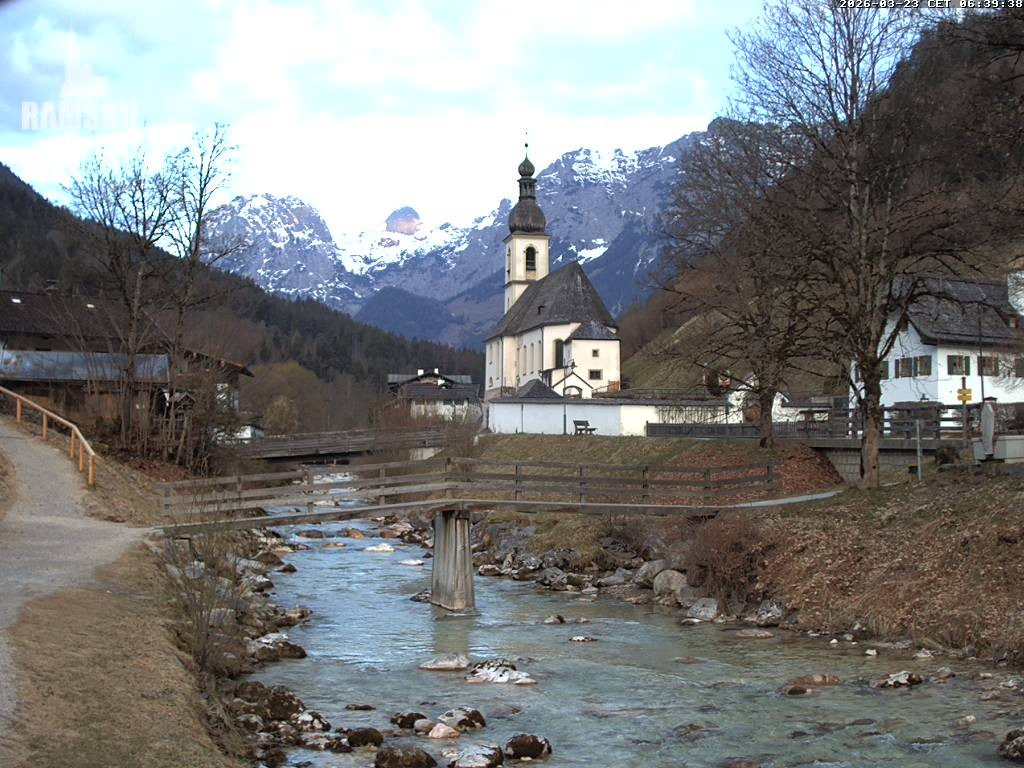 Archived image Webcam Ramsau - Berchtesgaden - St. Sebastian Church