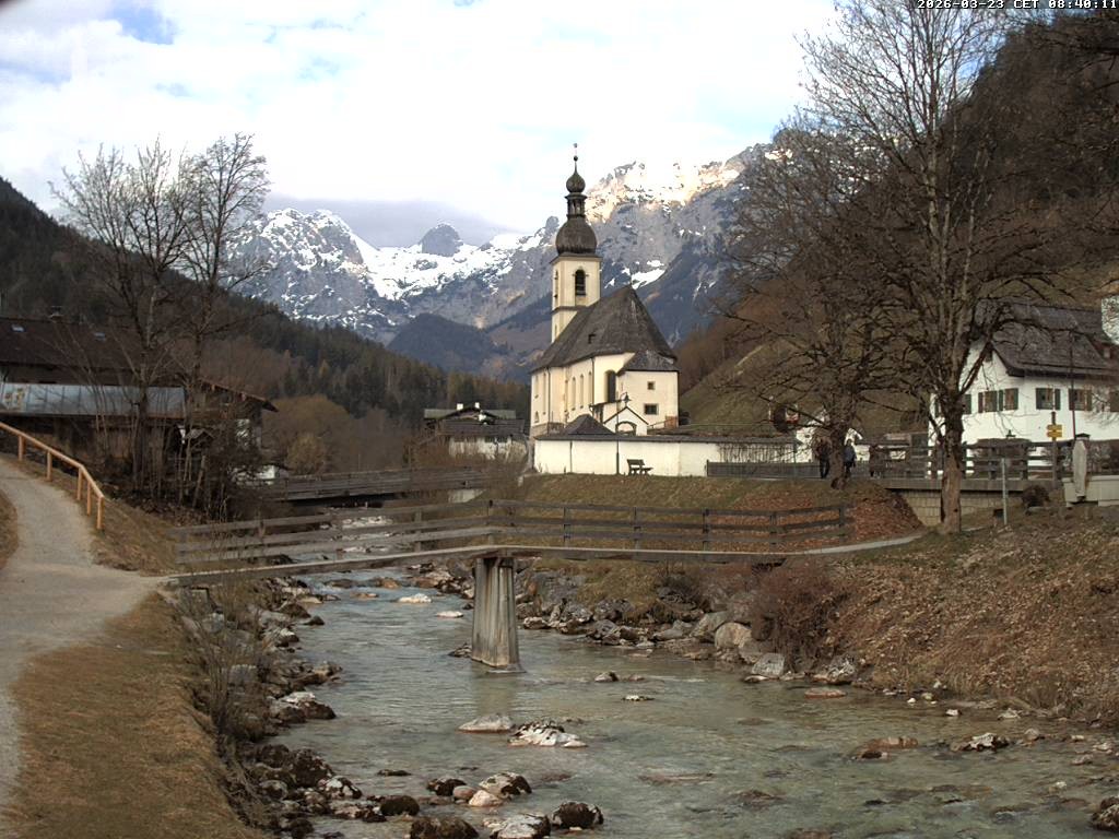 Archived image Webcam Ramsau - Berchtesgaden - St. Sebastian Church