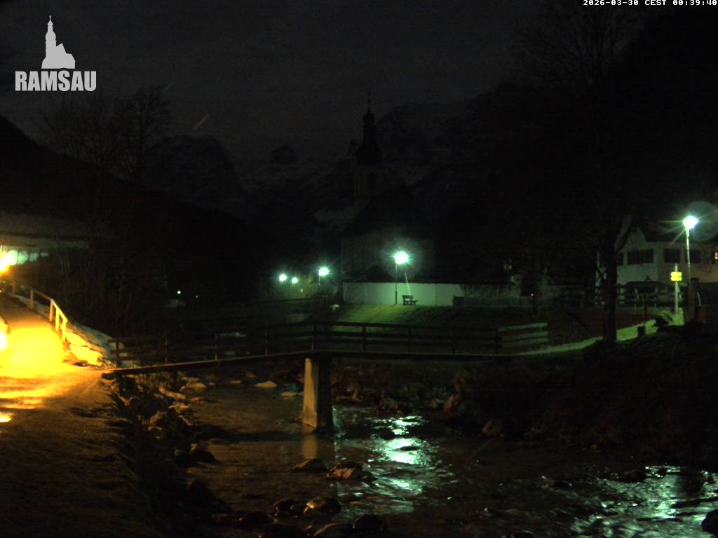 Archiv Foto Webcam Malerwinkel in Ramsau bei Berchtesgaden - Ortskirche St. Sebastian