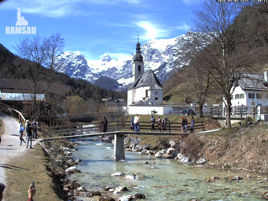Archiv Foto Webcam Malerwinkel in Ramsau bei Berchtesgaden - Ortskirche St. Sebastian