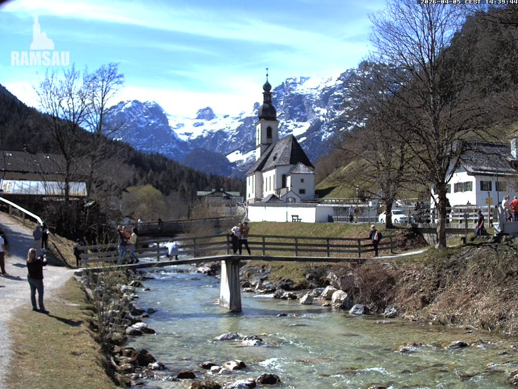 Archiv Foto Webcam Malerwinkel in Ramsau bei Berchtesgaden - Ortskirche St. Sebastian