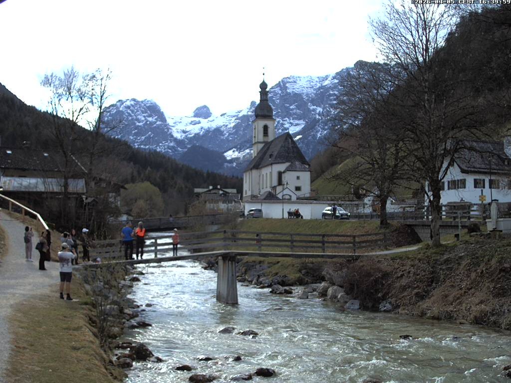 Archiv Foto Webcam Malerwinkel in Ramsau bei Berchtesgaden - Ortskirche St. Sebastian