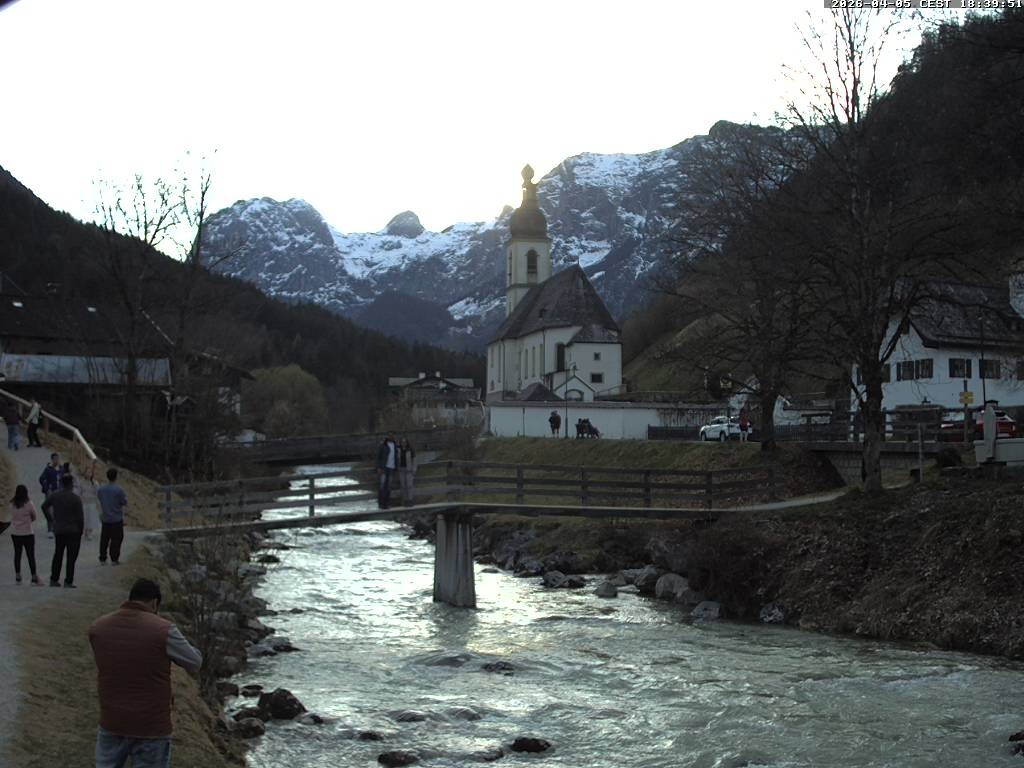 Archiv Foto Webcam Malerwinkel in Ramsau bei Berchtesgaden - Ortskirche St. Sebastian