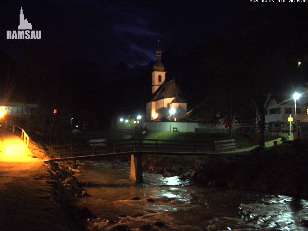 Archiv Foto Webcam Malerwinkel in Ramsau bei Berchtesgaden - Ortskirche St. Sebastian