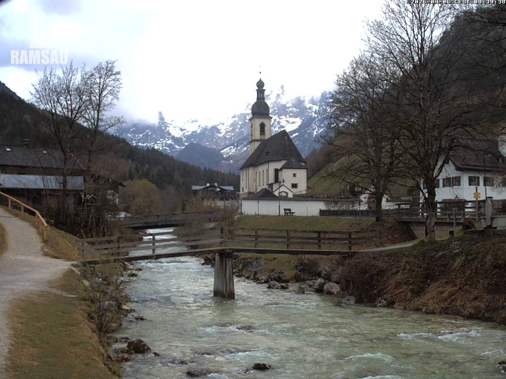 Archived image Webcam Ramsau - Berchtesgaden - St. Sebastian Church
