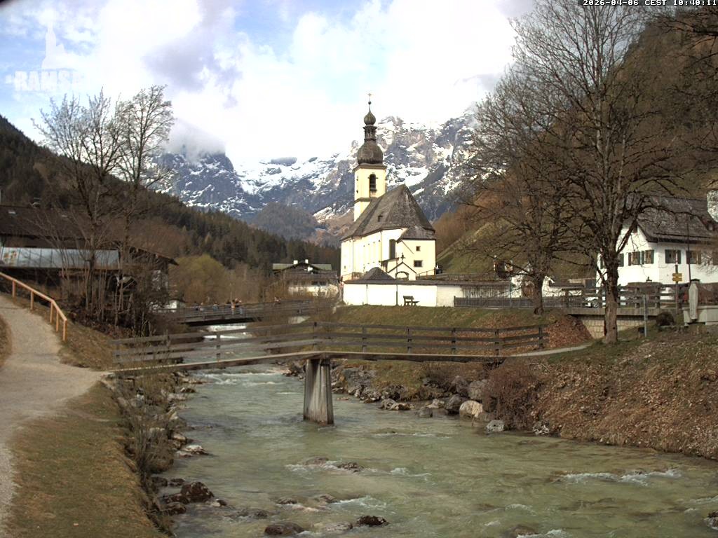Archived image Webcam Ramsau - Berchtesgaden - St. Sebastian Church