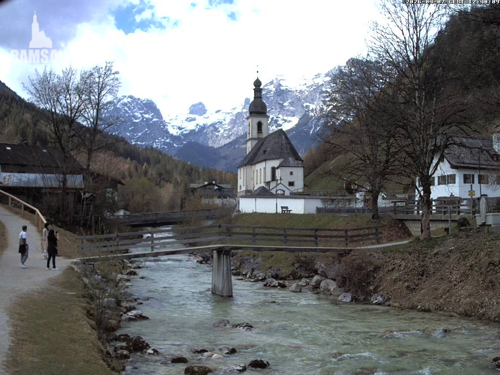 Archiv Foto Webcam Malerwinkel in Ramsau bei Berchtesgaden - Ortskirche St. Sebastian
