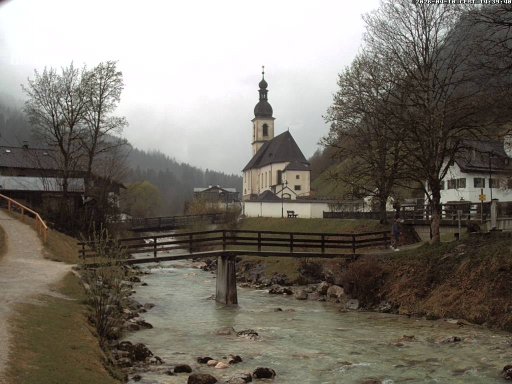 Archiv Foto Webcam Malerwinkel in Ramsau bei Berchtesgaden - Ortskirche St. Sebastian