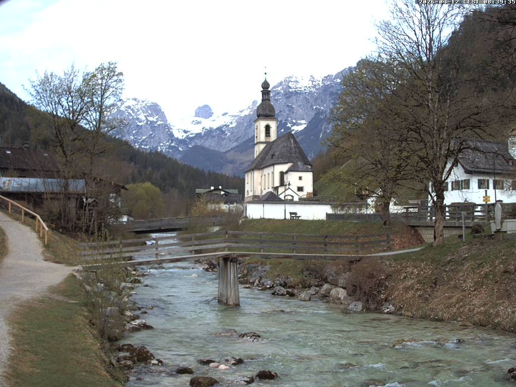 Archived image Webcam Ramsau - Berchtesgaden - St. Sebastian Church