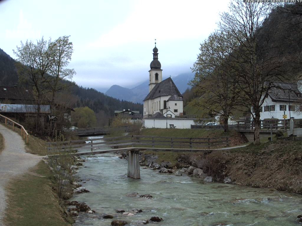 Archived image Webcam Ramsau - Berchtesgaden - St. Sebastian Church