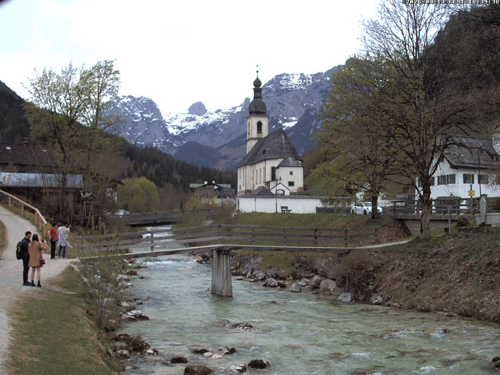 Archiv Foto Webcam Malerwinkel in Ramsau bei Berchtesgaden - Ortskirche St. Sebastian