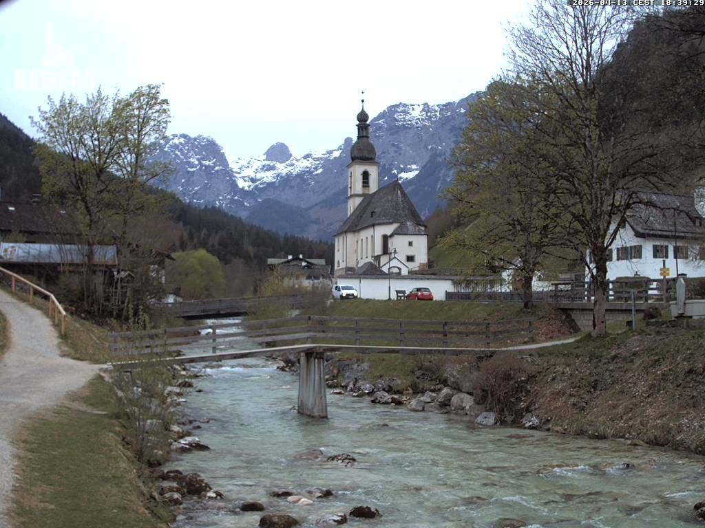 Archived image Webcam Ramsau - Berchtesgaden - St. Sebastian Church