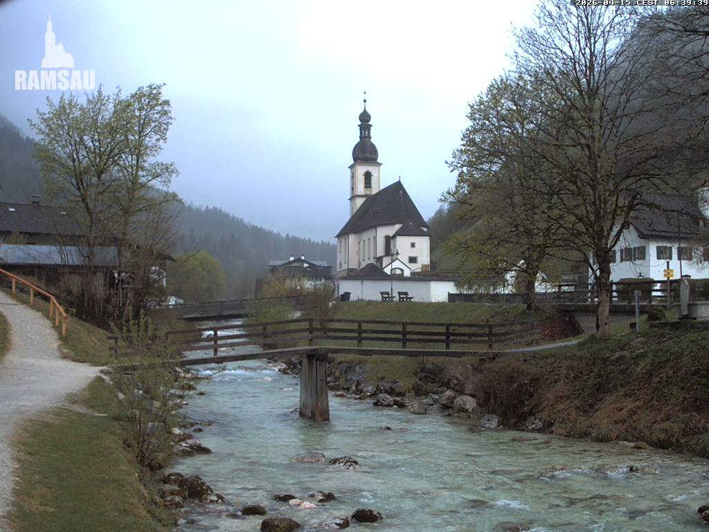 Archiv Foto Webcam Malerwinkel in Ramsau bei Berchtesgaden - Ortskirche St. Sebastian