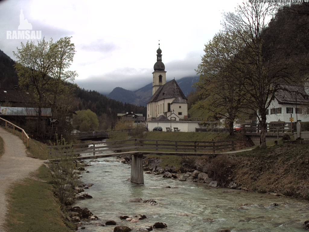 Archiv Foto Webcam Malerwinkel in Ramsau bei Berchtesgaden - Ortskirche St. Sebastian