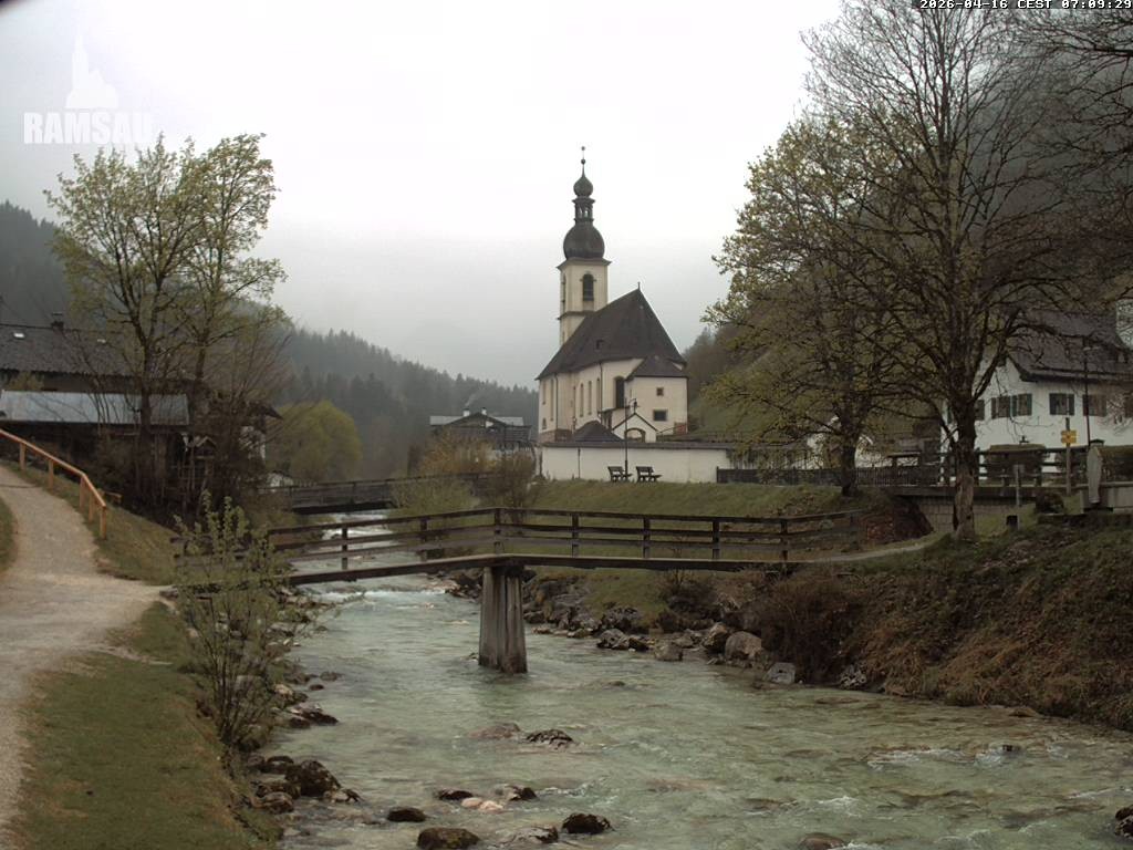 Archived image Webcam Ramsau - Berchtesgaden - St. Sebastian Church