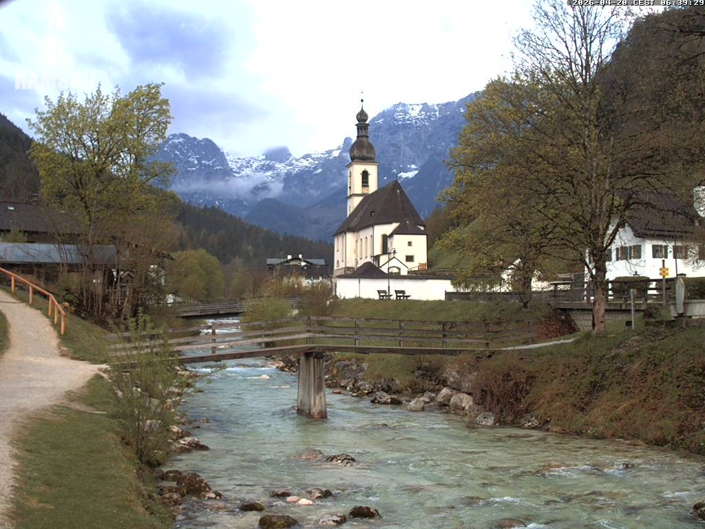 Archived image Webcam Ramsau - Berchtesgaden - St. Sebastian Church