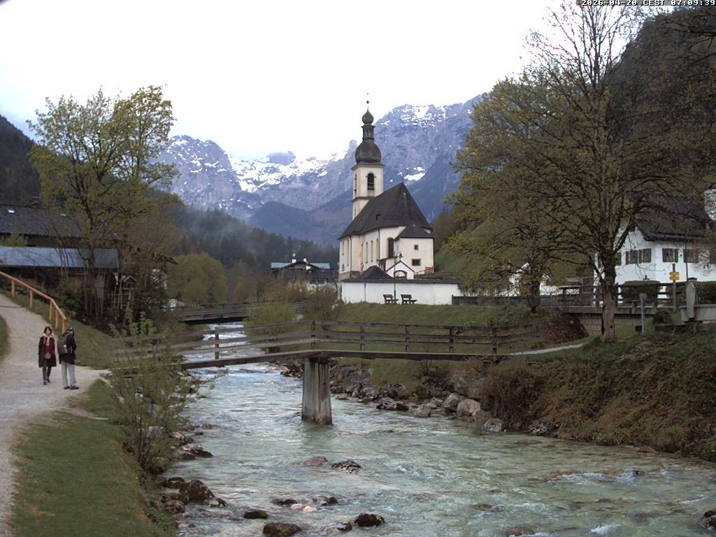 Archived image Webcam Ramsau - Berchtesgaden - St. Sebastian Church