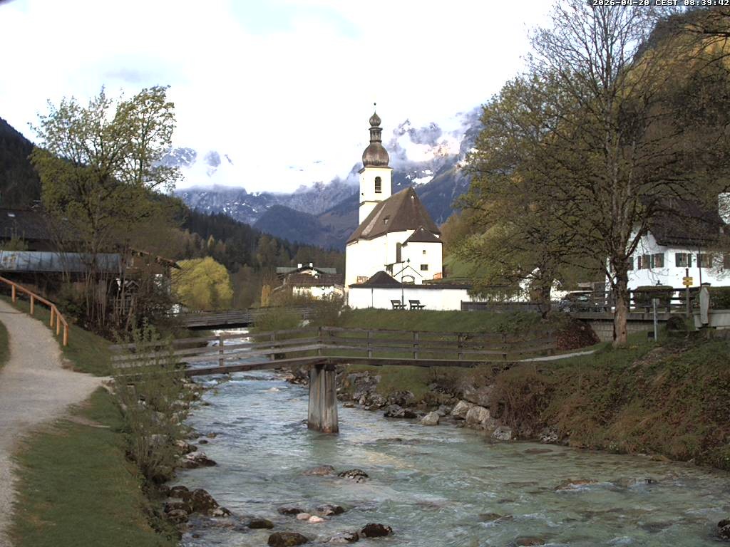 Archived image Webcam Ramsau - Berchtesgaden - St. Sebastian Church