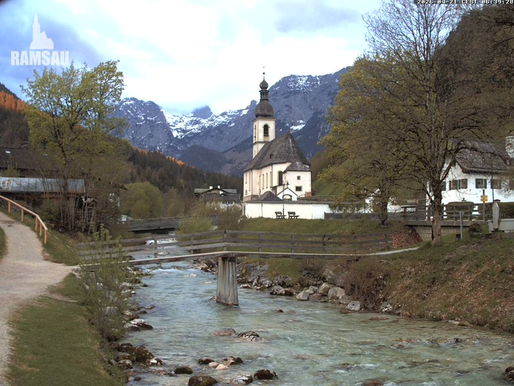 Archiv Foto Webcam Malerwinkel in Ramsau bei Berchtesgaden - Ortskirche St. Sebastian