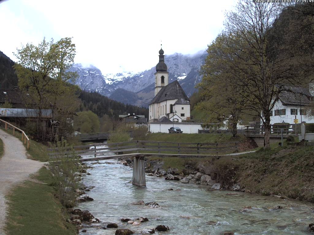 Archiv Foto Webcam Malerwinkel in Ramsau bei Berchtesgaden - Ortskirche St. Sebastian