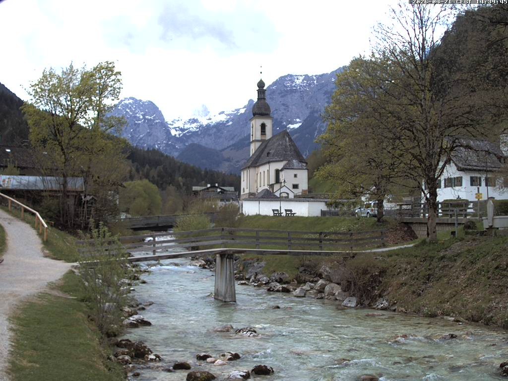 Archiv Foto Webcam Malerwinkel in Ramsau bei Berchtesgaden - Ortskirche St. Sebastian