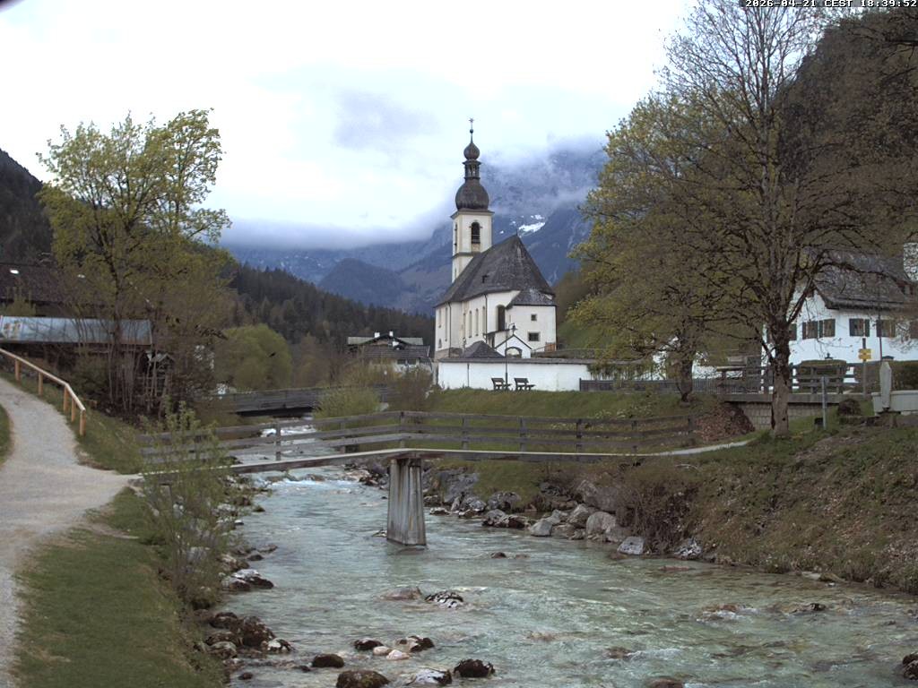 Archived image Webcam Ramsau - Berchtesgaden - St. Sebastian Church