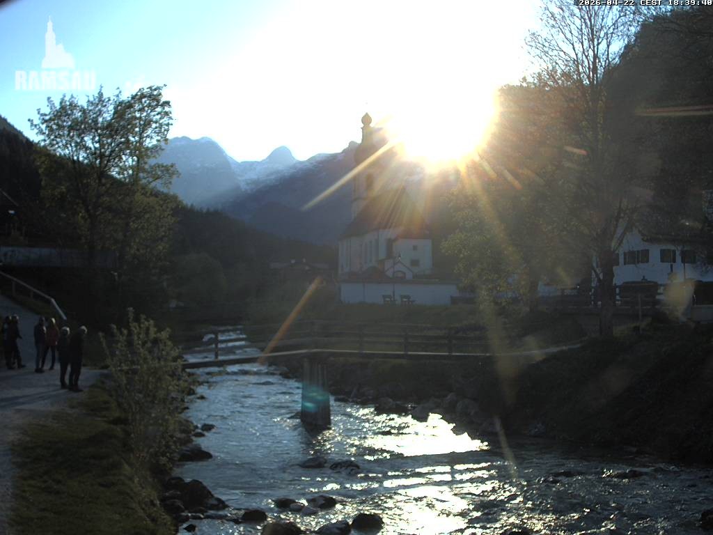 Archiv Foto Webcam Malerwinkel in Ramsau bei Berchtesgaden - Ortskirche St. Sebastian