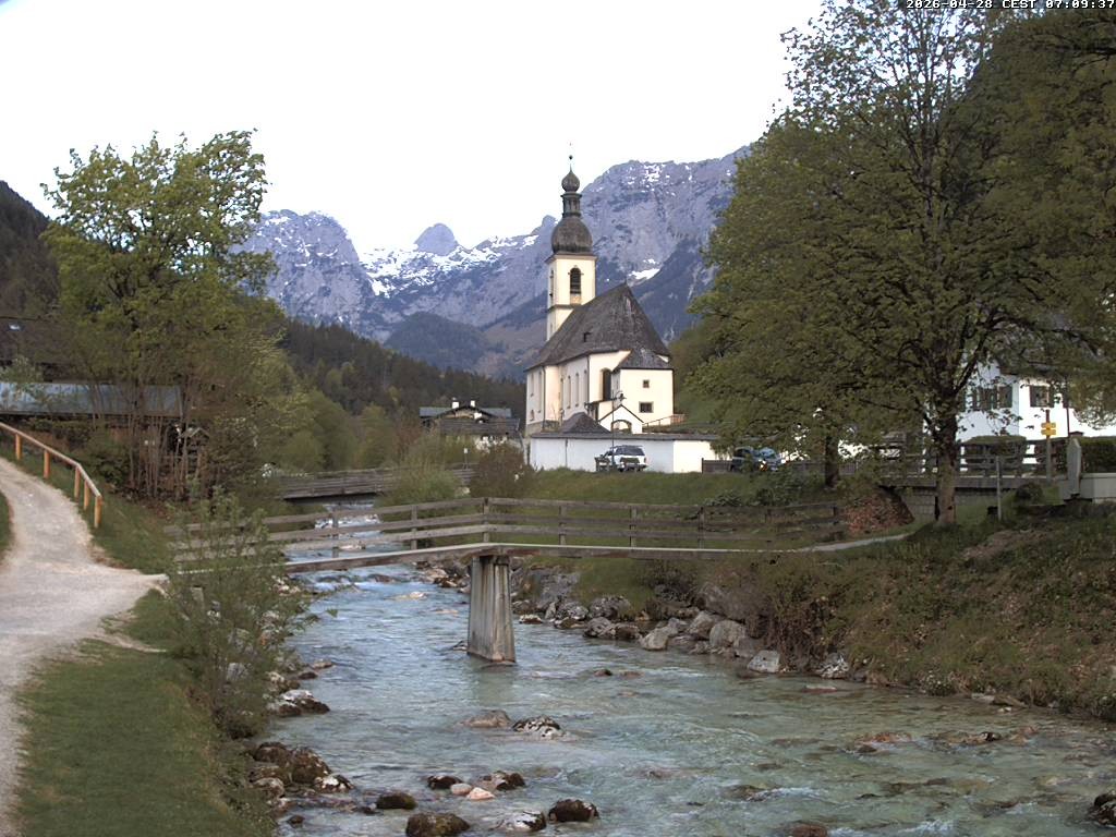 Archived image Webcam Ramsau - Berchtesgaden - St. Sebastian Church