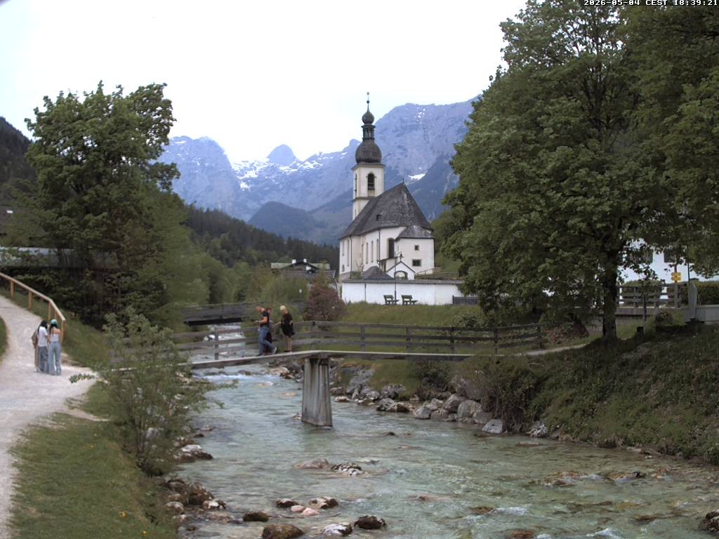 Archiv Foto Webcam Malerwinkel in Ramsau bei Berchtesgaden - Ortskirche St. Sebastian