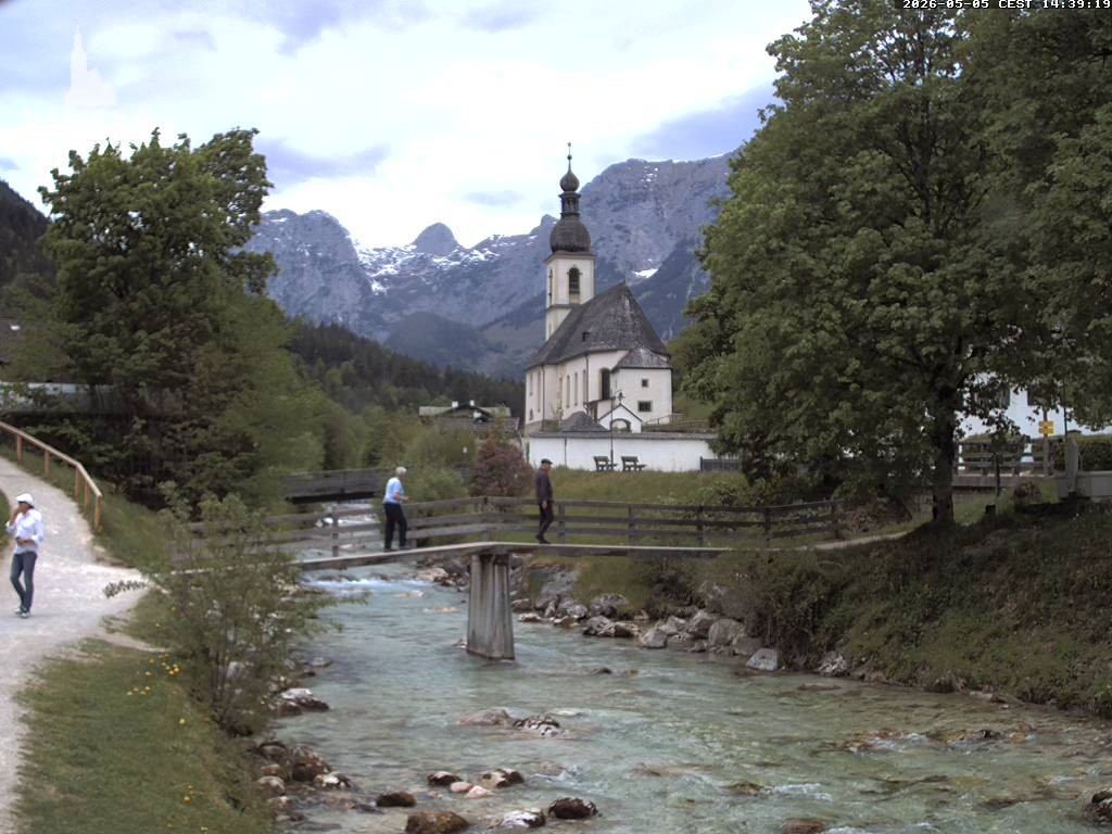Archiv Foto Webcam Malerwinkel in Ramsau bei Berchtesgaden - Ortskirche St. Sebastian