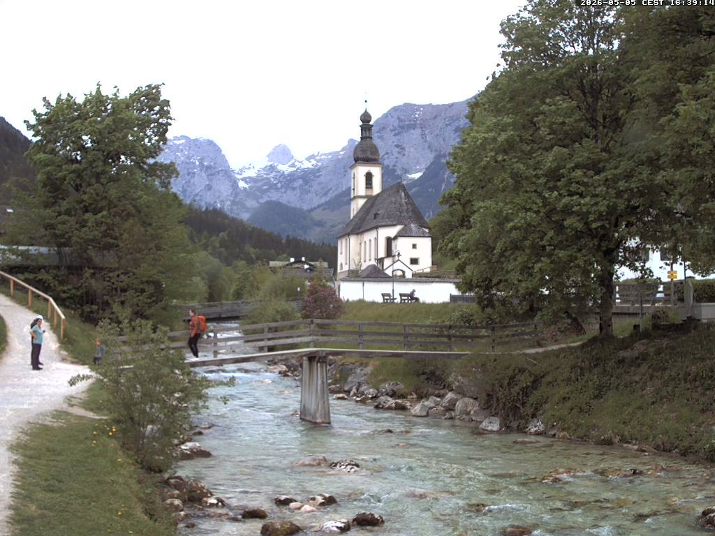 Archiv Foto Webcam Malerwinkel in Ramsau bei Berchtesgaden - Ortskirche St. Sebastian