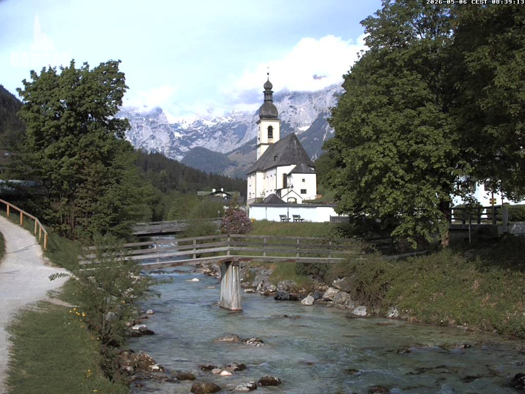 Archived image Webcam Ramsau - Berchtesgaden - St. Sebastian Church