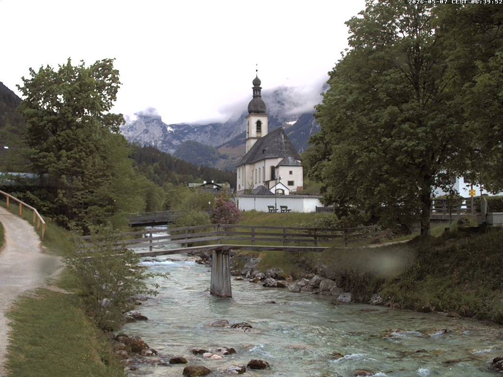 Archived image Webcam Ramsau - Berchtesgaden - St. Sebastian Church