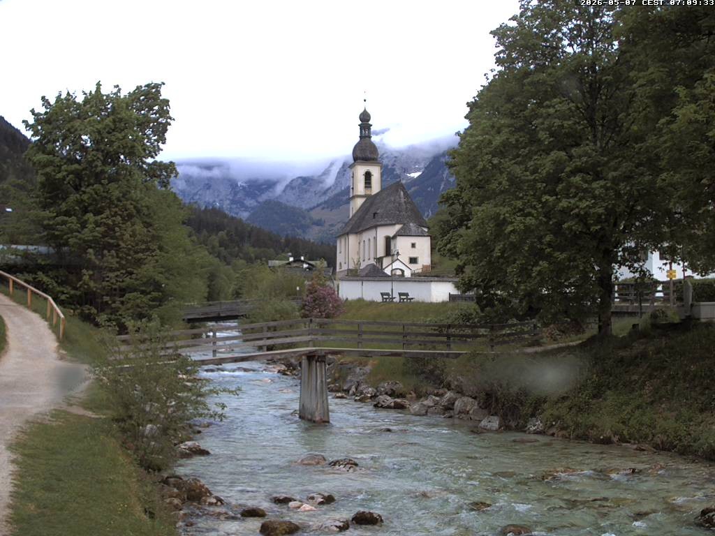 Archived image Webcam Ramsau - Berchtesgaden - St. Sebastian Church