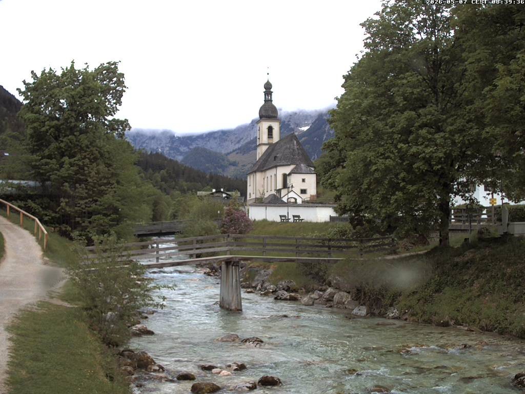 Archived image Webcam Ramsau - Berchtesgaden - St. Sebastian Church