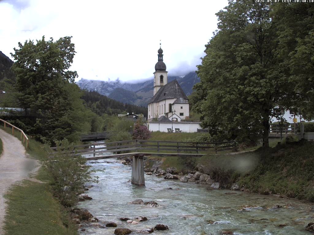 Archived image Webcam Ramsau - Berchtesgaden - St. Sebastian Church
