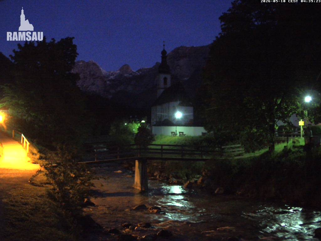 Archiv Foto Webcam Malerwinkel in Ramsau bei Berchtesgaden - Ortskirche St. Sebastian