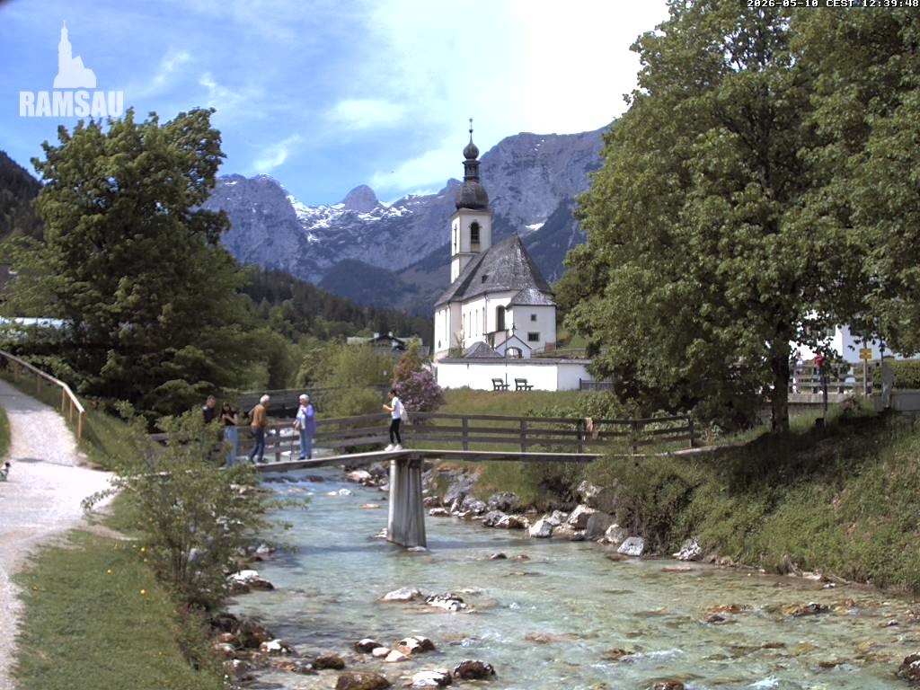Archiv Foto Webcam Malerwinkel in Ramsau bei Berchtesgaden - Ortskirche St. Sebastian