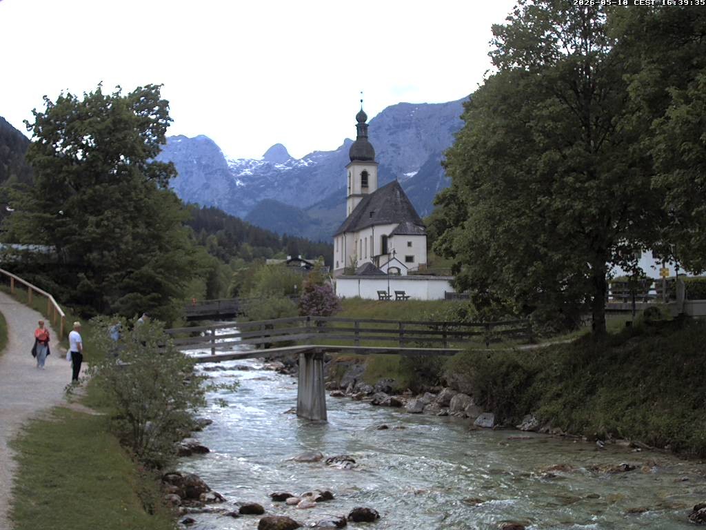 Archiv Foto Webcam Malerwinkel in Ramsau bei Berchtesgaden - Ortskirche St. Sebastian