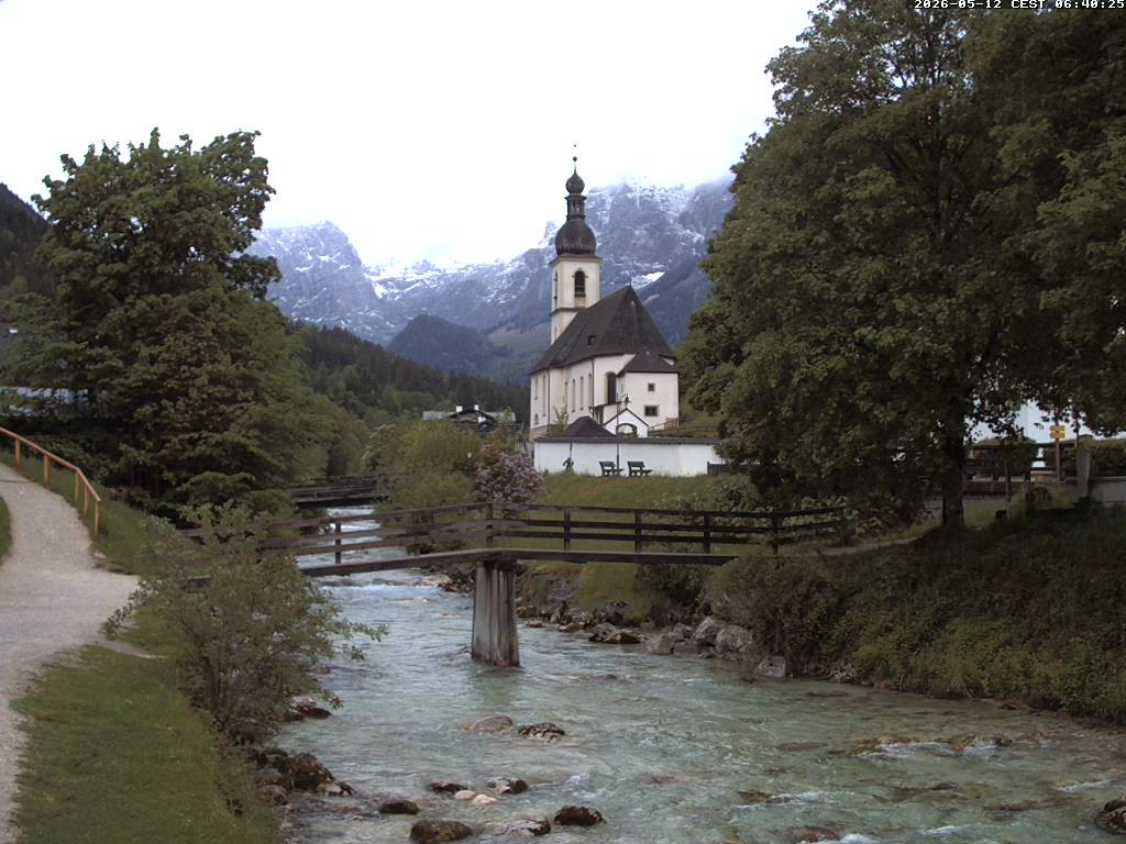 Archiv Foto Webcam Malerwinkel in Ramsau bei Berchtesgaden - Ortskirche St. Sebastian