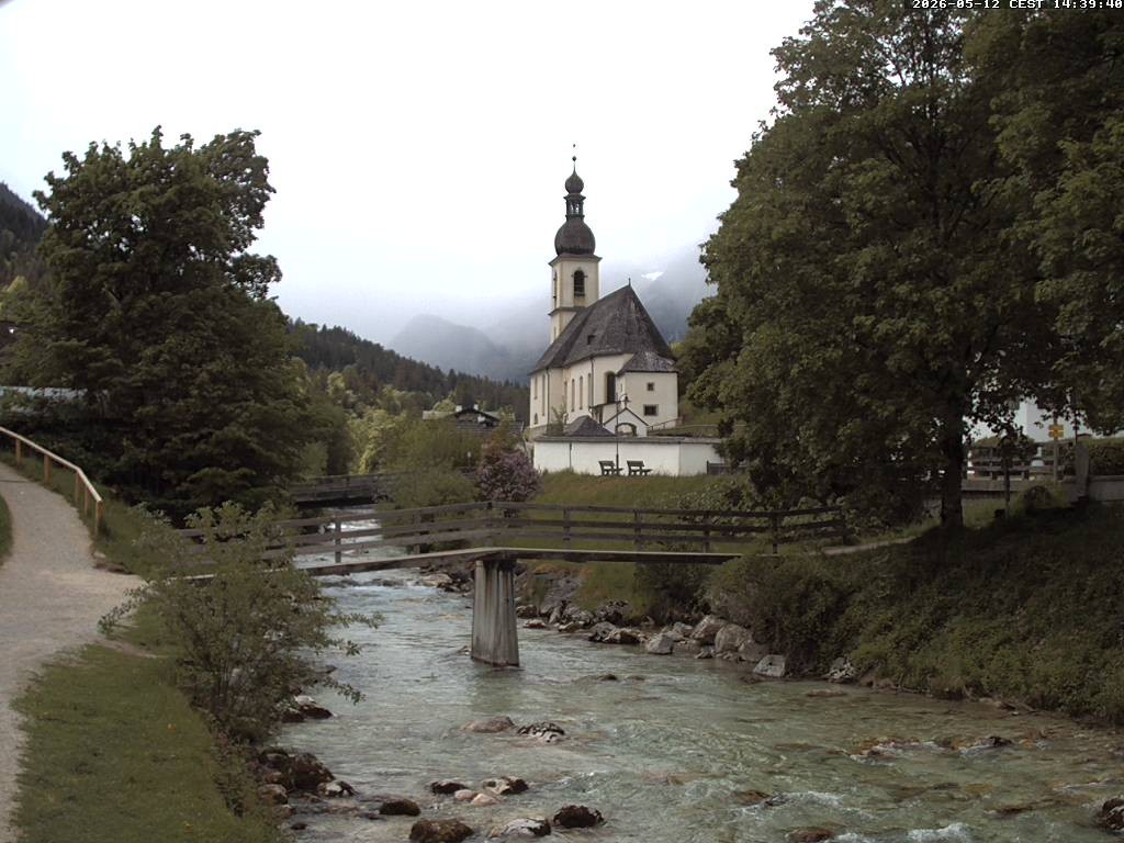 Archiv Foto Webcam Malerwinkel in Ramsau bei Berchtesgaden - Ortskirche St. Sebastian