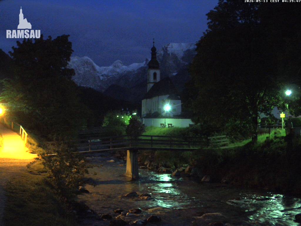 Archiv Foto Webcam Malerwinkel in Ramsau bei Berchtesgaden - Ortskirche St. Sebastian